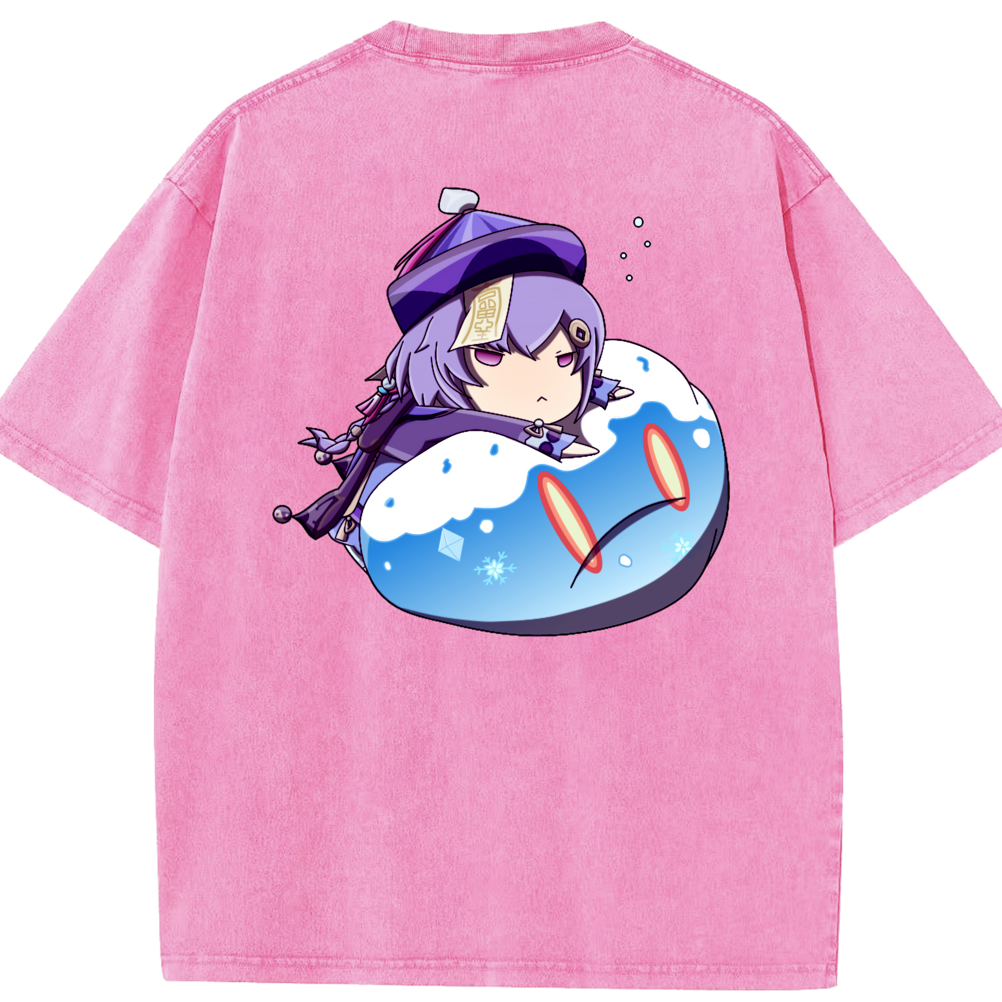 げんし神 七七 なな  genshin Nana 綿100% ヴィンテージ風 半袖Tシャツ（背面プリント）